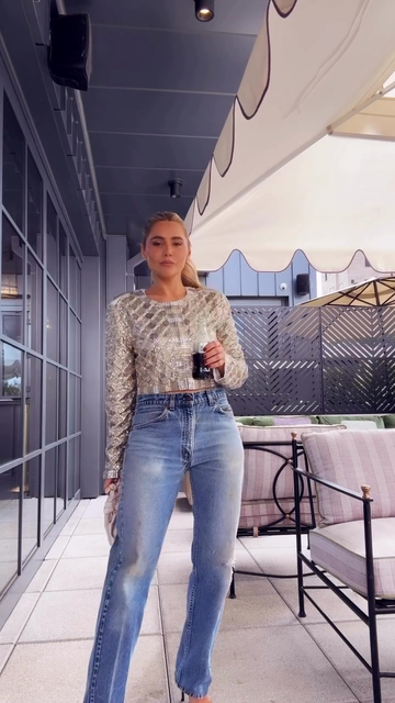 sequined cropped jacket