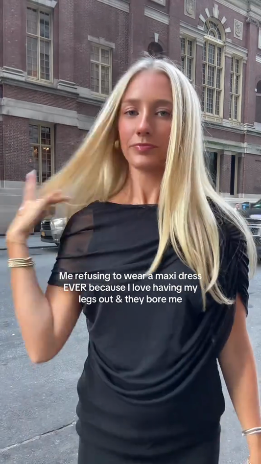 Black Draped Mini Dress