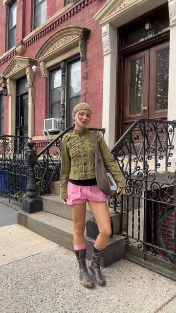 Olive green ripped jacket