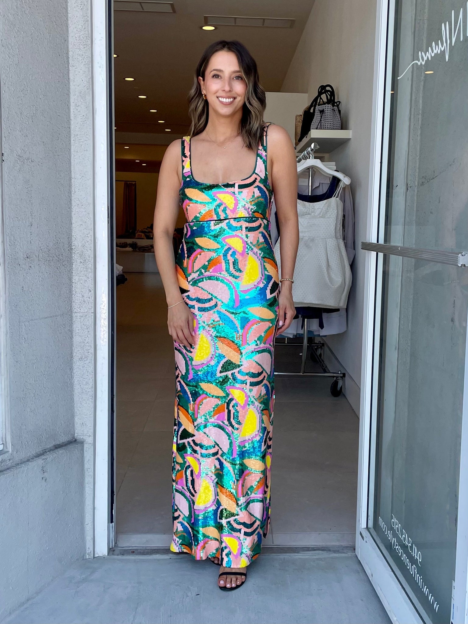 Colorful Abstract - Print Maxi Dress