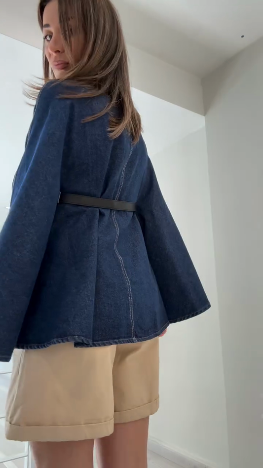 Denim Cape Jacket