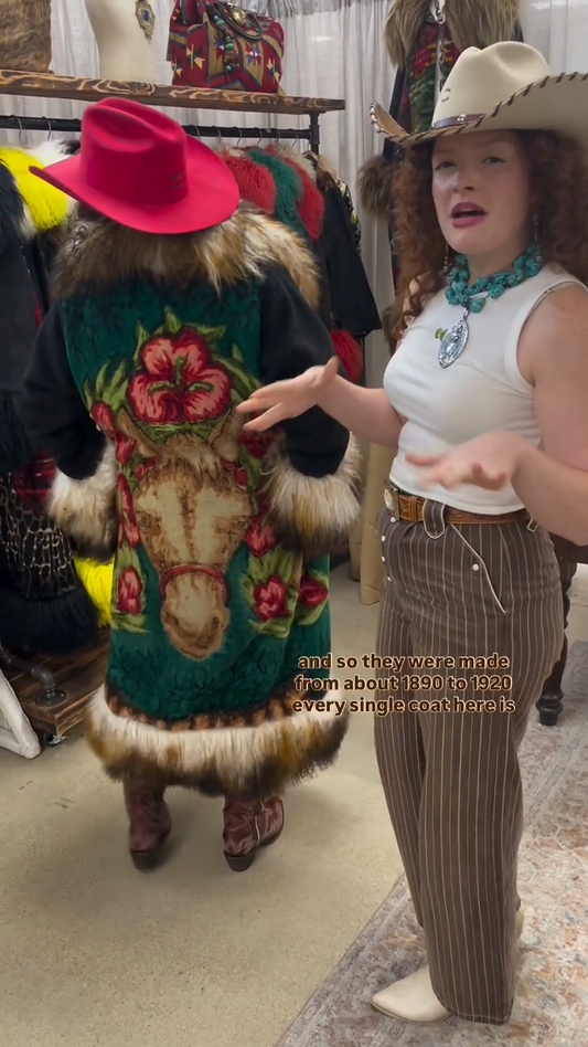 Western - Inspired Fur - Trimmed Coat