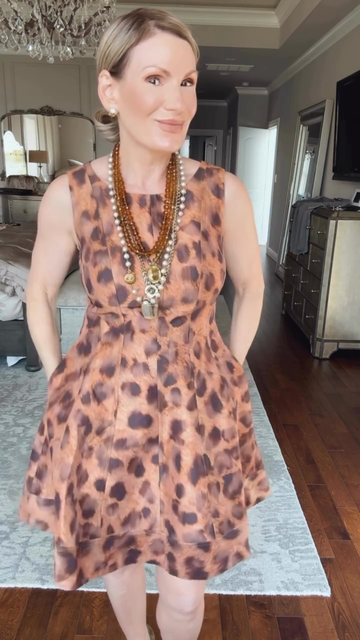 Leopard Print Sleeveless Fit - and - Flare Dress
