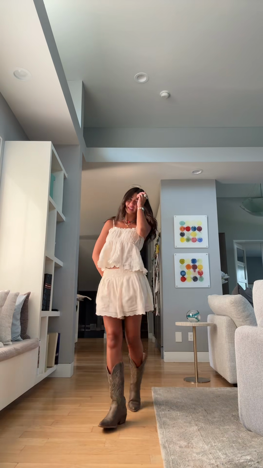 White Lace - Trimmed Two - Piece Set