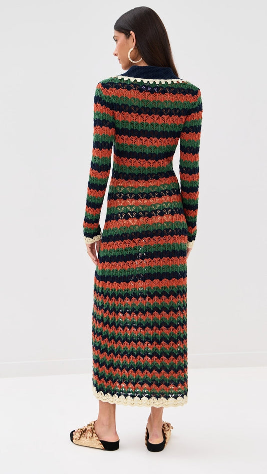 Striped Knit Maxi Dress