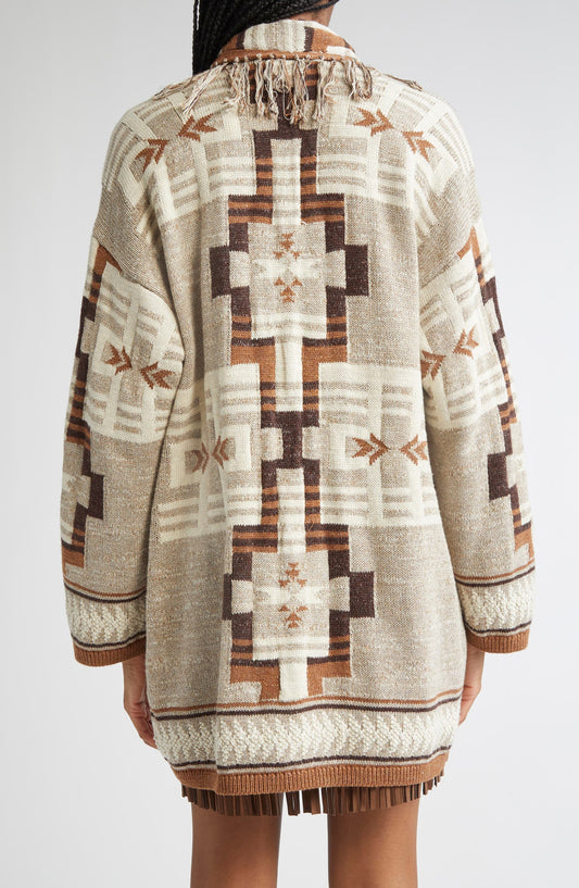 Southwestern - Inspired Fringed Cardigan