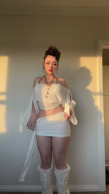 Cream Textured Two - Piece Set