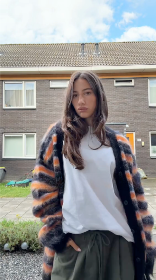 Marni Striped Fuzzy Cardigan