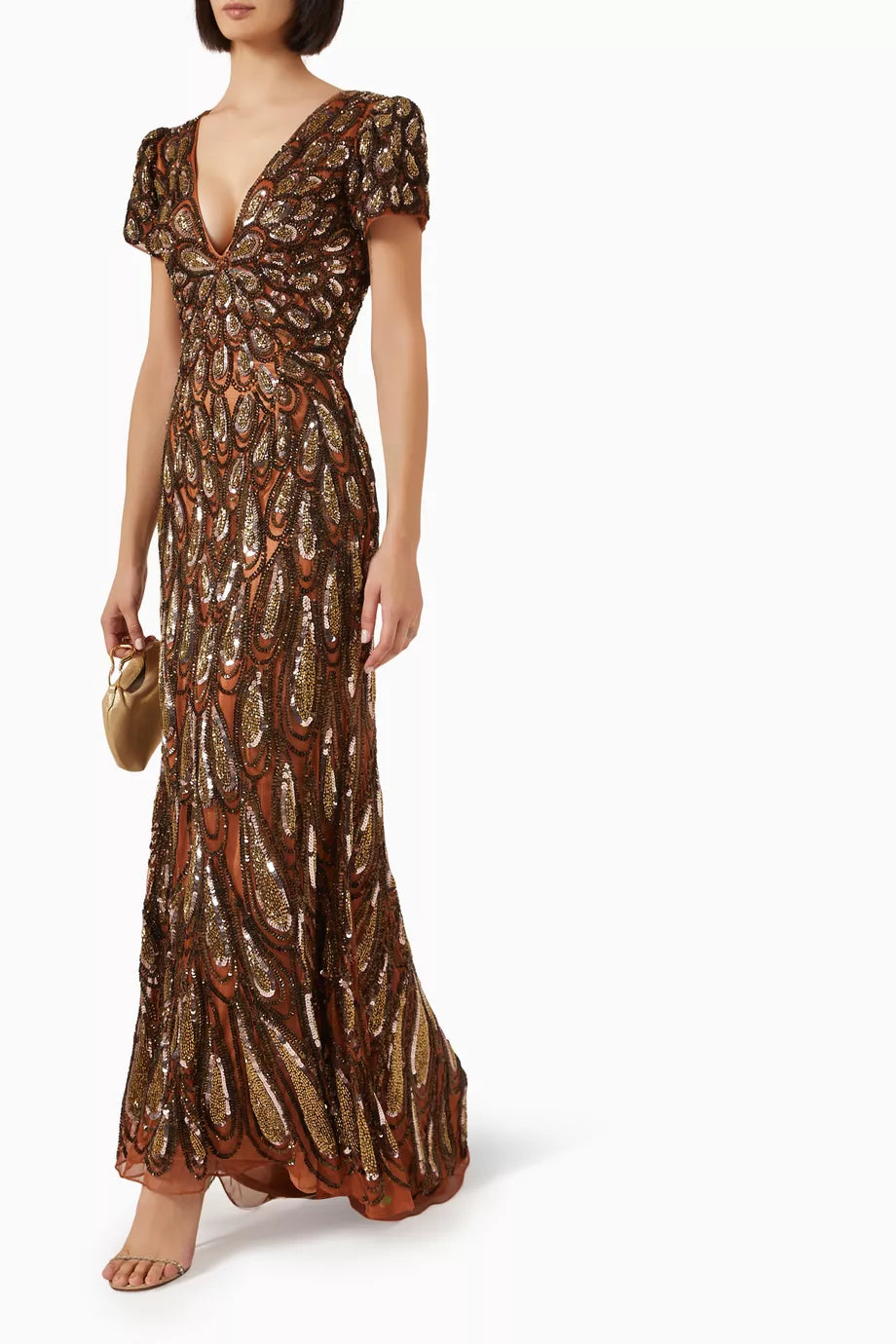 Embellished Sequin Maxi Dress