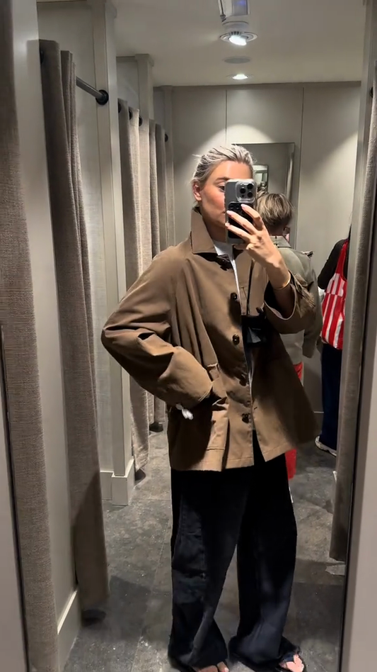 Brown Drawstring Waist Utility Jacket