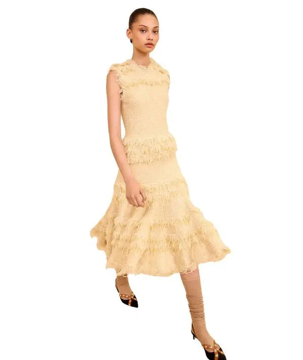 Knit Tweed High Waist Dress