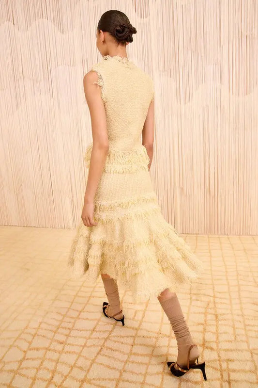 Knit Tweed High Waist Dress