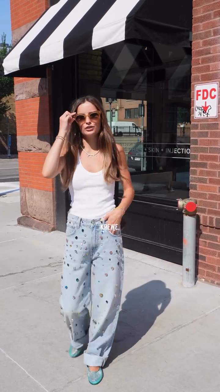 Embellished Light - Wash Jeans