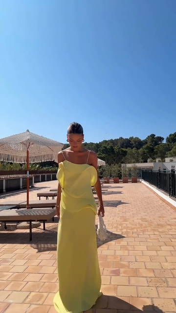 Asymmetric Ruffle Maxi Dress