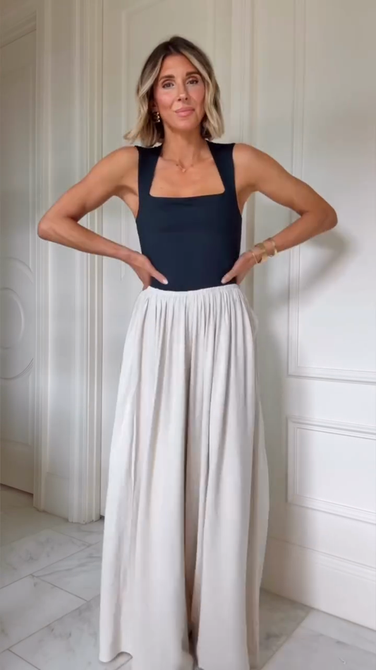 Black Sleeveless Draped Top