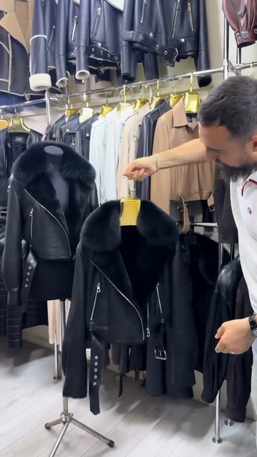 Black Leather Jackets with Fur Collar