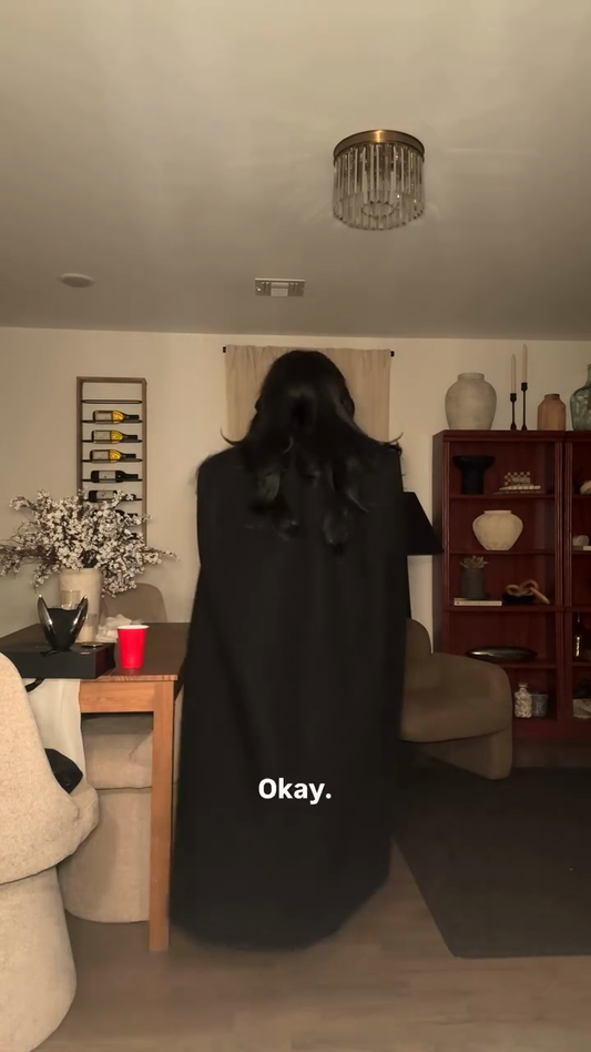 Black Double-Breasted Cape Coat