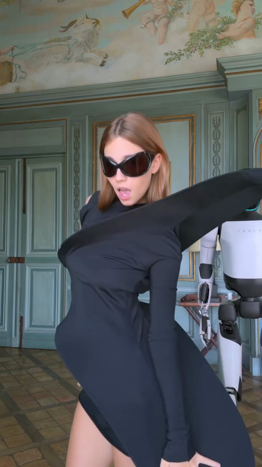 Asymmetric One - Shoulder Black Mini Dress