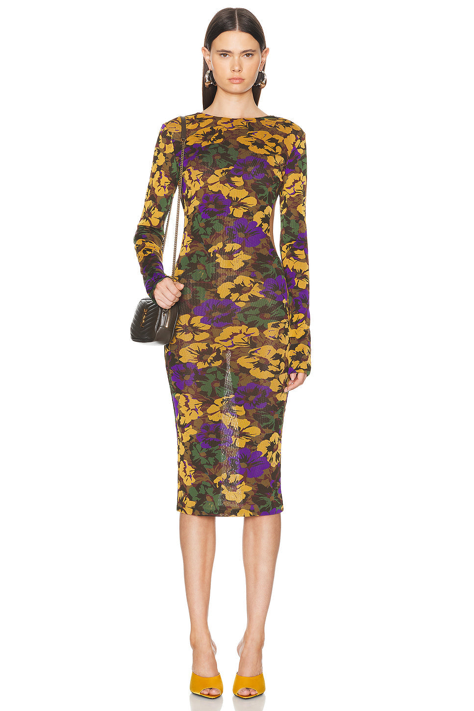 Long Sleeve Floral Midi Dress