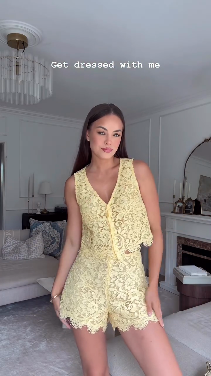 Yellow Lace Co - ord Set