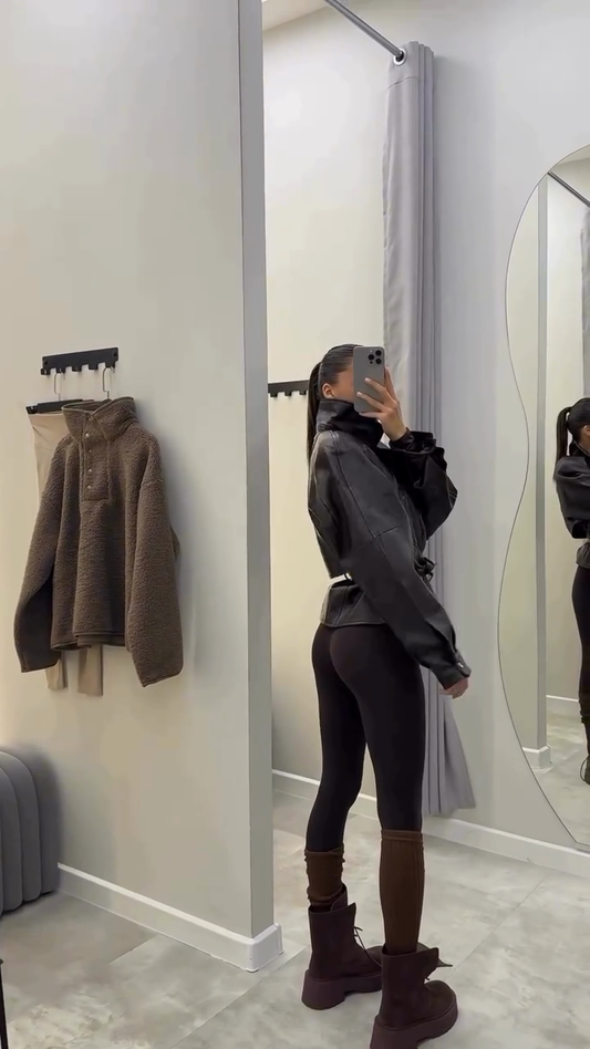 Black Belted Leather Jacket