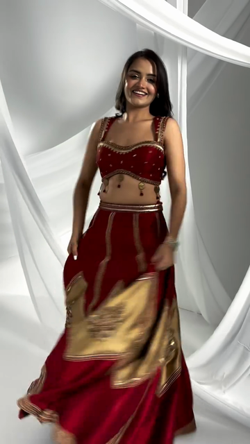 Embroidered Red Lehenga Choli Set