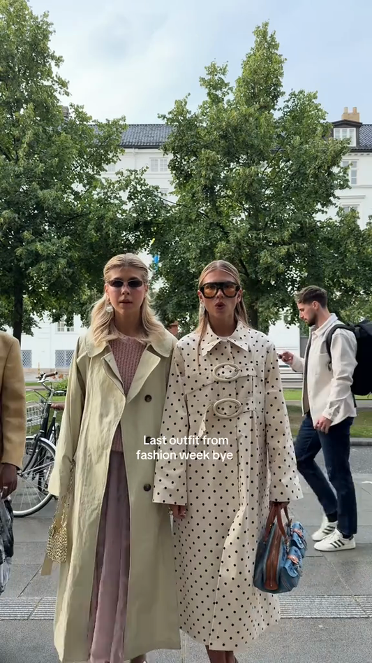 Polka - Dot Patterned Trench Coat