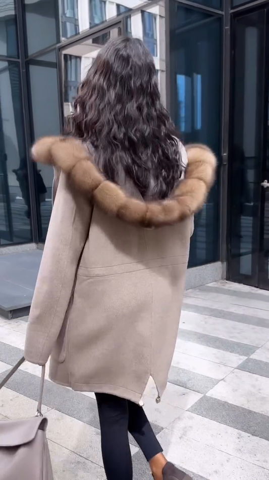 Beige Fur - Trimmed Parka