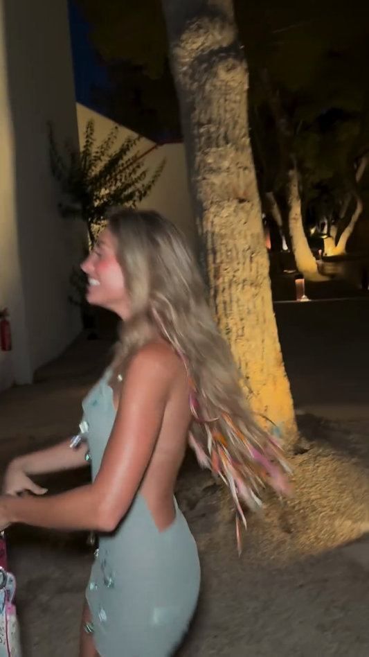 Light Green Sequin - Embellished Mini Dress