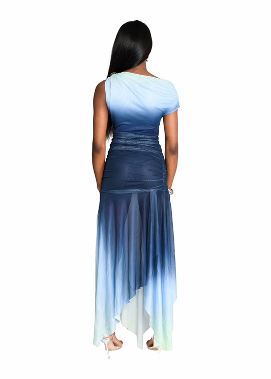 Gradient One - Shoulder Maxi Dress