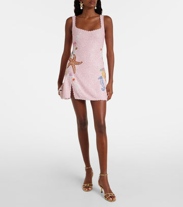 Pink Sequins - Ocean Motif Mini Dress