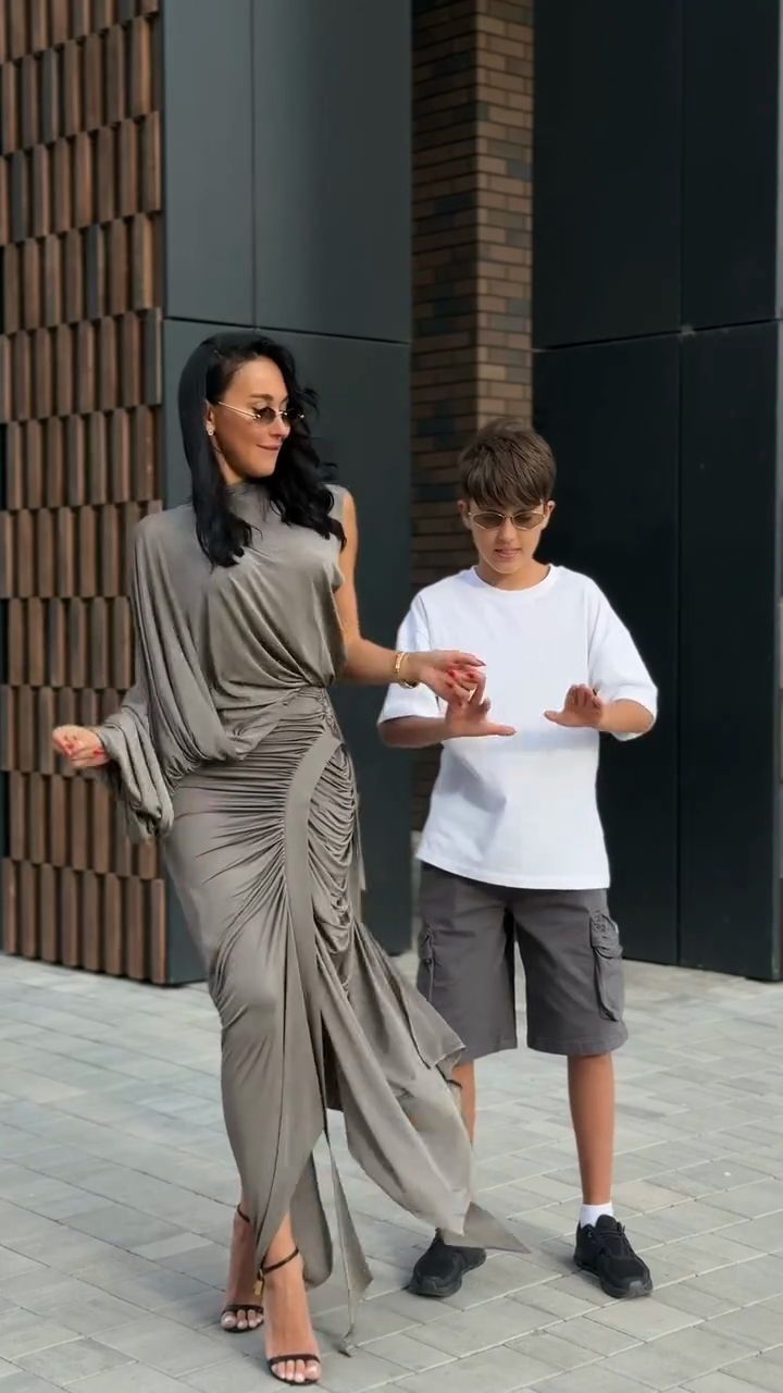 Asymmetric Ruched One - Shoulder Maxi Dress