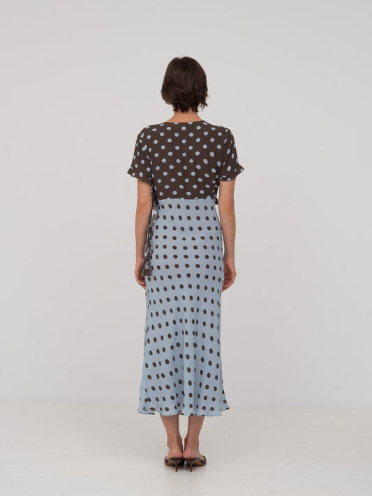 Colorblock Polka Dot Dress