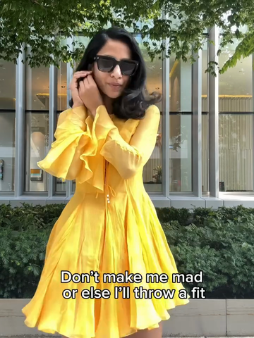 Yellow Sheer - Sleeve Mini Dress