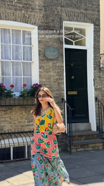 Color - blocked Floral Maxi Dress