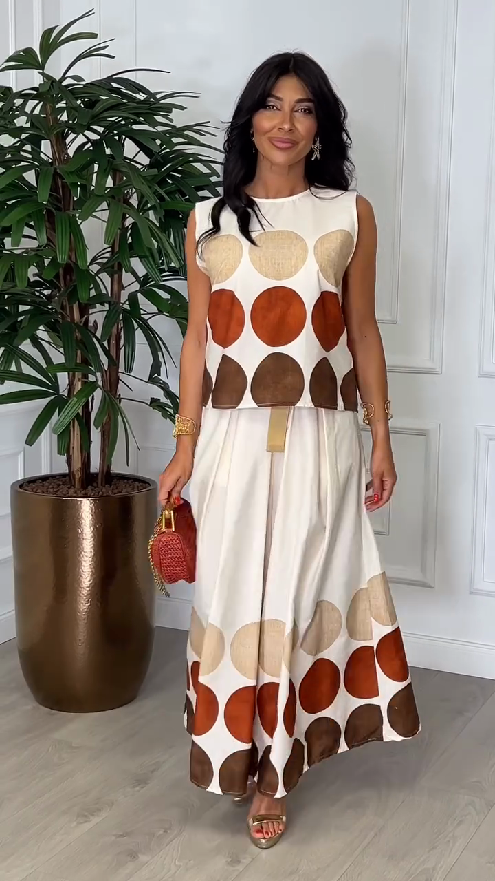 Polka Dot Coordinated Two - Piece Set