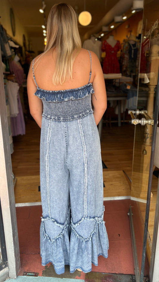 Light Blue Denim Jumpsuit