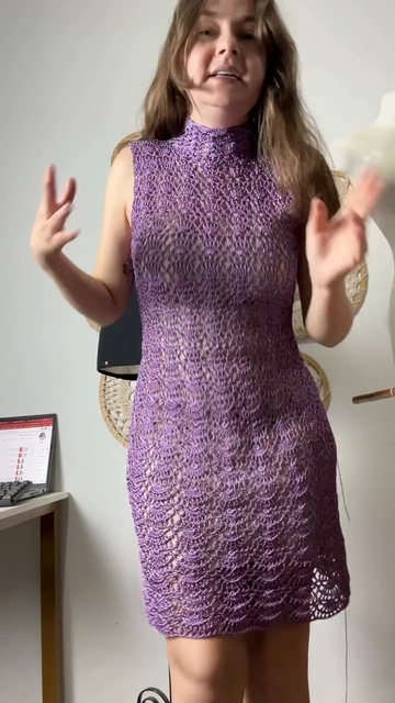 Lavender Crochet High - Neck Mini Dress