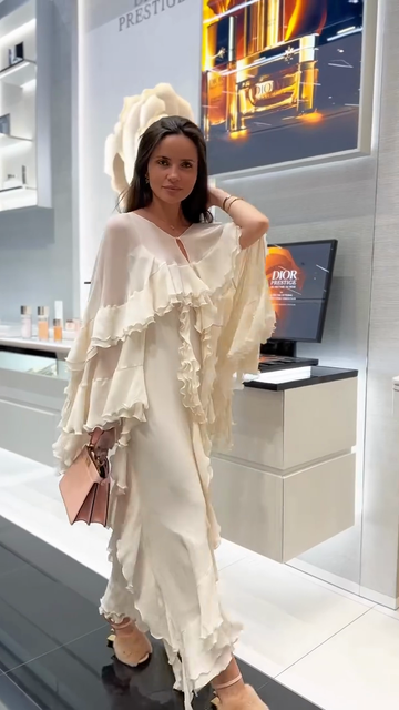 Ivory Ruffled Maxi Dress