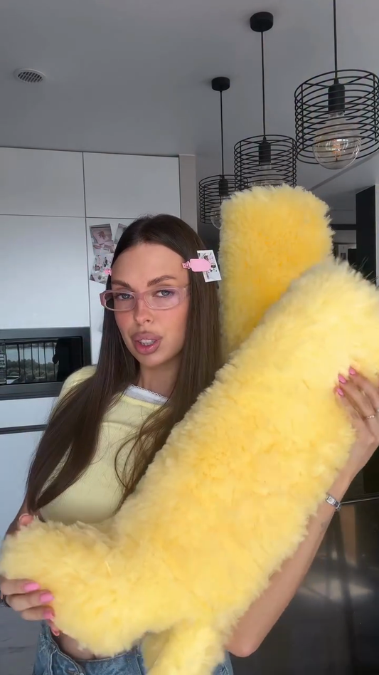 Bright Yellow Furry Boots