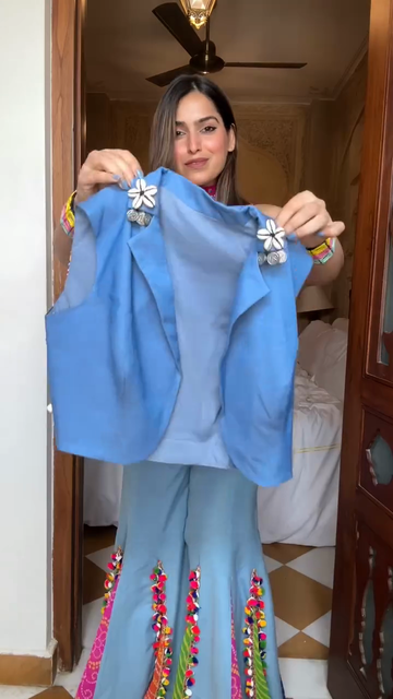 Floral Button Denim Vest