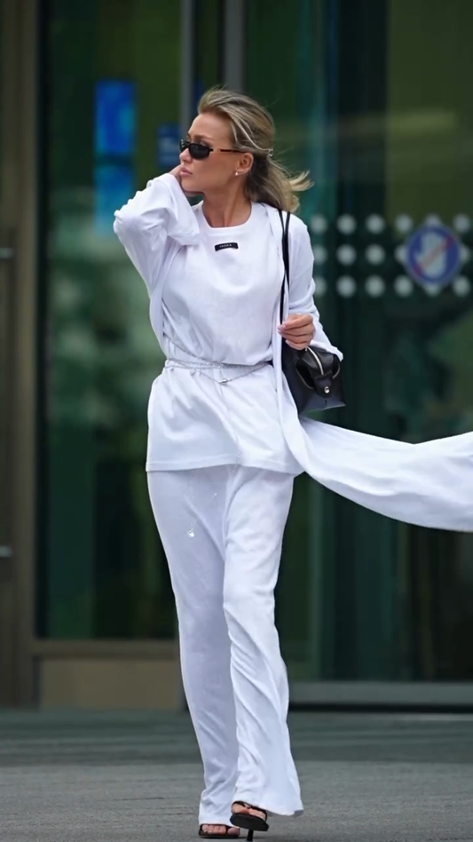 White Belted Two - piece Set