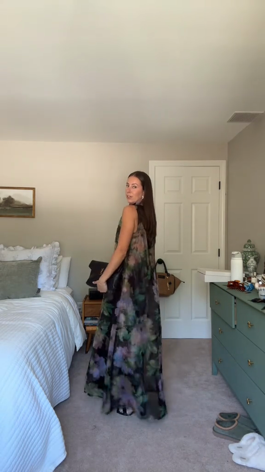 floral-print sleeveless maxi dress