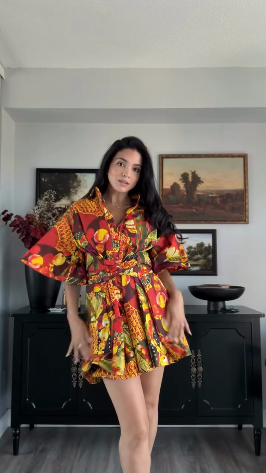 Colorful Floral Print Short Romper