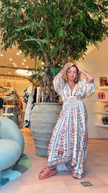 Printed Bohemian V - Neck Maxi Dress