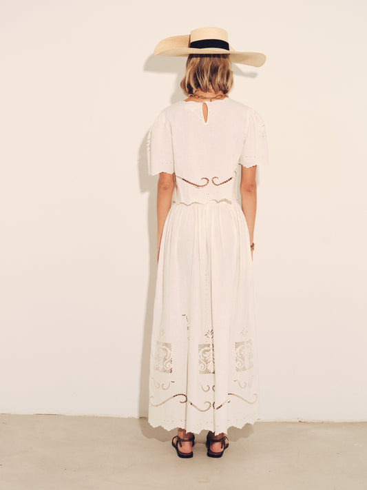 White Embroidered Two - Piece Set