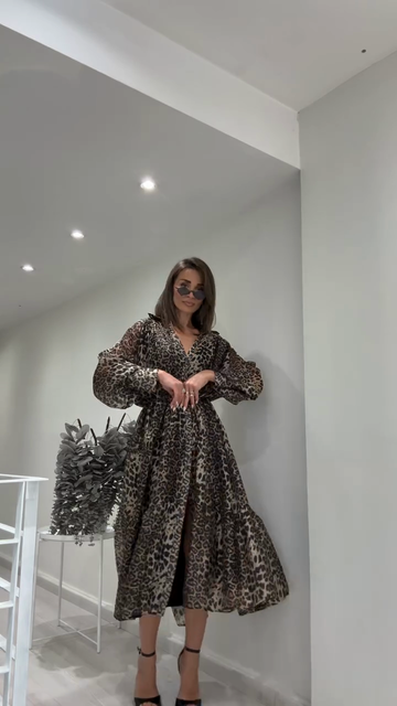 Leopard - Print Maxi Dress