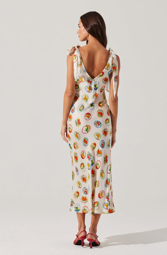 Satin Cowl Neck Midi Dress