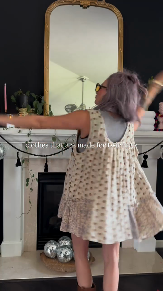 Printed Sleeveless Babydoll Dress