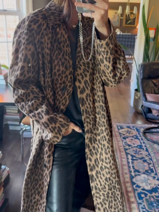 Leopard - Print Long Coat